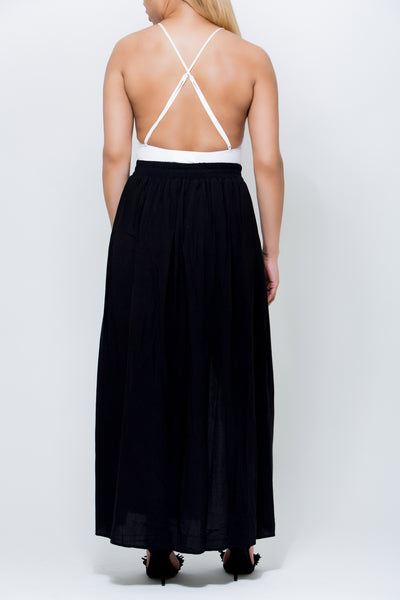 Eyes On Me Lace Up Maxi Skirt